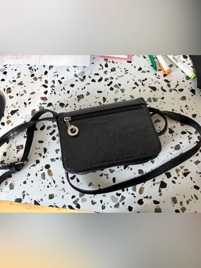 Classic Black Crossbody Bag - Minimalist Women's Shoulder Bag